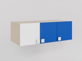 Антресоль на шкаф 3-х створчатый Скай (Синий/Белый/корпус Клен) в Таре - tara.katalogmebeli.com | фото