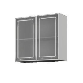 Бетон ШВС 800 Шкаф верхний с двумя дверцами со стеклом в Таре - tara.katalogmebeli.com | фото