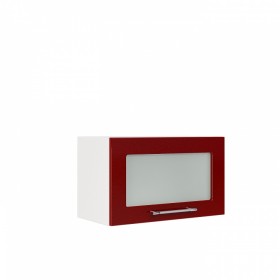 Бруклин ШВГС 600 Шкаф верхний горизонтальный со стеклом (Бетон белый/корпус Венге) в Таре - tara.katalogmebeli.com | фото