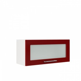 Бруклин ШВГС 800 Шкаф верхний горизонтальный со стеклом (Бетон белый/корпус Венге) в Таре - tara.katalogmebeli.com | фото