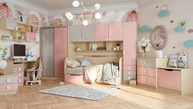 Детская комната Грэйси (Розовый/Серый/корпус Клен) в Таре - tara.katalogmebeli.com | фото 13