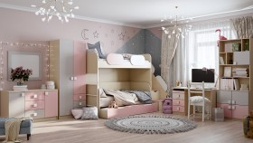 Детская комната Грэйси (Розовый/Серый/корпус Клен) в Таре - tara.katalogmebeli.com | фото 12