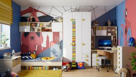 Детская комната Клаксон без машинок (Белый/корпус Клен) в Таре - tara.katalogmebeli.com | фото