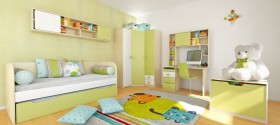 Диван-кровать Эппл (Зеленый/Белый/корпус Клен) в Таре - tara.katalogmebeli.com | фото 6