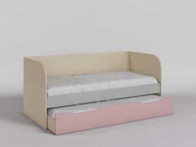 Диван-кровать Грэйси (Розовый/Серый/корпус Клен) в Таре - tara.katalogmebeli.com | фото