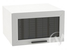 Шкаф верхний Глетчер ШВГС 610 (Гейнсборо силк/белый/горизонт/стекло) в Таре - tara.katalogmebeli.com | фото