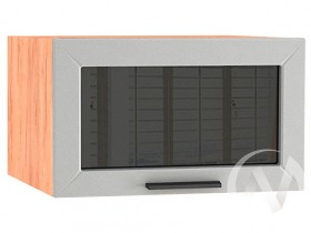 Шкаф верхний Глетчер ШВГС 610 (Гейнсборо силк/дуб крафт/горизонт/стекло) в Таре - tara.katalogmebeli.com | фото