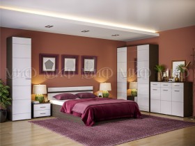 Спальня Нэнси (Венге/Белый глянец) в Таре - tara.katalogmebeli.com | фото