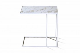 Журнальный столик Stone 018 (Прямоугольный) Металл/Керамика 500 Белый в Таре - tara.katalogmebeli.com | фото 2