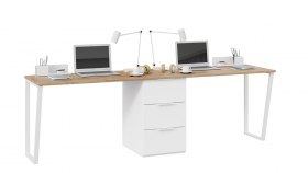Комплект столов письменных с 1 тумбой универсальной «Порто» в Таре - tara.katalogmebeli.com | фото