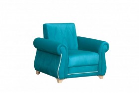 Кресло для отдыха "Порто" (велюр киви бирюза / микровельвет крем) в Таре - tara.katalogmebeli.com | фото