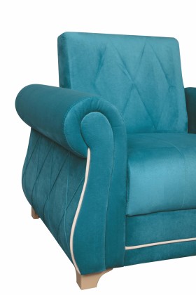 Кресло для отдыха "Порто" (велюр киви бирюза / микровельвет крем) в Таре - tara.katalogmebeli.com | фото 5