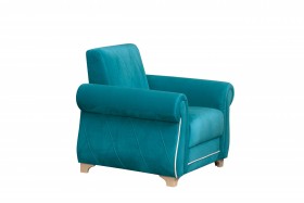 Кресло для отдыха "Порто" (велюр киви бирюза / микровельвет крем) в Таре - tara.katalogmebeli.com | фото 7
