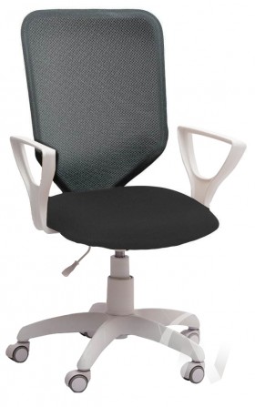 Кресло компьютерное Элегия S (белый/ткань сетка темно-серая) в Таре - tara.katalogmebeli.com | фото