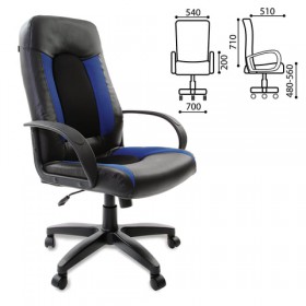 Кресло офисное BRABIX Strike EX-525 (сине-черный) в Таре - tara.katalogmebeli.com | фото