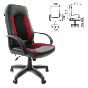 Кресло офисное BRABIX Strike EX-525 (черно-красный) в Таре - tara.katalogmebeli.com | фото 1