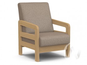 Кресло отдыха Вега-34 (бук лак/UNO CARAMEL) в Таре - tara.katalogmebeli.com | фото
