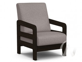 Кресло отдыха Вега-34 (венге лак/UNO ROSY-GREY) в Таре - tara.katalogmebeli.com | фото