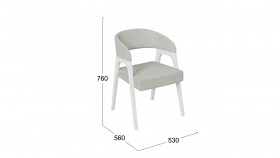 Кресло «Техас 1» (Белый матовый/Шенилл Estetica Moonstone №221) в Таре - tara.katalogmebeli.com | фото 2