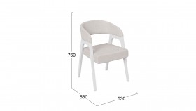 Кресло «Техас 1» (Белый матовый/Шенилл Estetica Vanille №220) в Таре - tara.katalogmebeli.com | фото 2