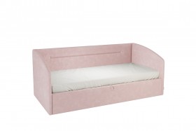 Кровать 0.9 Альба Софа (Нежно-розовый велюр) в Таре - tara.katalogmebeli.com | фото
