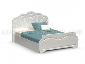 Кровать 1,4м Гармония (Белый/Белый глянец) в Таре - tara.katalogmebeli.com | фото