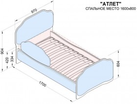 Кровать 160 Атлет 81 Фисташка (мягкий бортик) в Таре - tara.katalogmebeli.com | фото 2