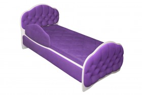 Кровать 160 Гармония 32 Фиолетовый (мягкий бортик) в Таре - tara.katalogmebeli.com | фото 1