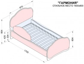 Кровать 160 Гармония 32 Фиолетовый (мягкий бортик) в Таре - tara.katalogmebeli.com | фото 2