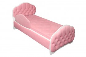 Кровать 160 Гармония 36 Светло-розовый (мягкий бортик) в Таре - tara.katalogmebeli.com | фото