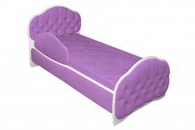 Кровать 160 Гармония 67 Светло-фиолетовый (мягкий бортик) в Таре - tara.katalogmebeli.com | фото