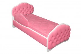Кровать 160 Гармония 89 Розовый (мягкий бортик) в Таре - tara.katalogmebeli.com | фото