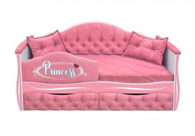 Кровать 160 серии Иллюзия 2 ящика 36 Розовый (мягкий бортик/подушки) в Таре - tara.katalogmebeli.com | фото