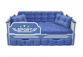 Кровать 160 серии Спорт 2 ящика 85 Синий (подушки) в Таре - tara.katalogmebeli.com | фото