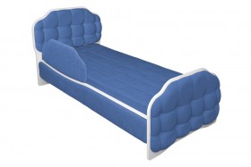 Кровать 170 Атлет 29 Синий (мягкий бортик) в Таре - tara.katalogmebeli.com | фото