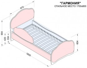 Кровать 170 Гармония 89 Розовый (мягкий бортик) в Таре - tara.katalogmebeli.com | фото 2