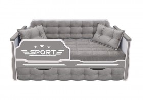 Кровать 170 серии Спорт 1 ящик 45 Серый (подушки) в Таре - tara.katalogmebeli.com | фото