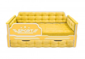 Кровать 170 серии Спорт 1 ящик 74 Жёлтый (мягкие боковые накладки) в Таре - tara.katalogmebeli.com | фото