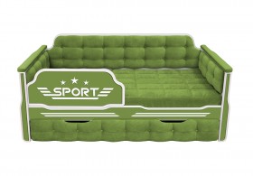 Кровать 170 серии Спорт 1 ящик 76 Зелёный (мягкие боковые накладки) в Таре - tara.katalogmebeli.com | фото