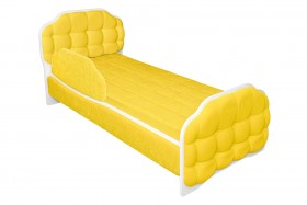Кровать 180 Атлет 74 жёлтый (мягкий бортик) в Таре - tara.katalogmebeli.com | фото