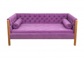 Кровать 180 серии Леди  32 Фиолетовый (подушка валик) в Таре - tara.katalogmebeli.com | фото