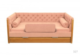 Кровать 180 серии Леди + ящик 15 Бледно-розовый (мягкий бортик/подушка валик) в Таре - tara.katalogmebeli.com | фото