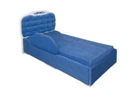 Кровать 190 Атлет Lux 29 Синий (мягкий бортик) в Таре - tara.katalogmebeli.com | фото 1