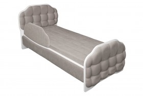 Кровать 190 Атлет Lux 96 Серый (мягкий бортик) в Таре - tara.katalogmebeli.com | фото