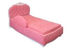 Кровать 190 Гармония Lux 36 Розовый (мягкий бортик) в Таре - tara.katalogmebeli.com | фото