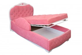 Кровать 190 Гармония Lux 36 Розовый (мягкий бортик) в Таре - tara.katalogmebeli.com | фото 2