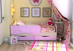Кровать Алиса КР-812 1,6 Белфорд/Розовый металлик в Таре - tara.katalogmebeli.com | фото 1