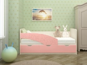 Кровать Бабочки 1,6м (Розовый металлик) в Таре - tara.katalogmebeli.com | фото 1