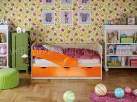 Кровать Бабочки 1,8м (Оранжевый металлик) в Таре - tara.katalogmebeli.com | фото