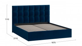 Кровать без ПМ «Эмбер» Велюр Confetti/Blue в Таре - tara.katalogmebeli.com | фото 2
